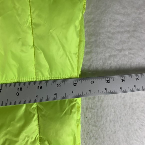 Calvin Klein Puffer Vest Women's Large Highlighter Yellow Crop Performance 7579 - Picture 2 of 10
